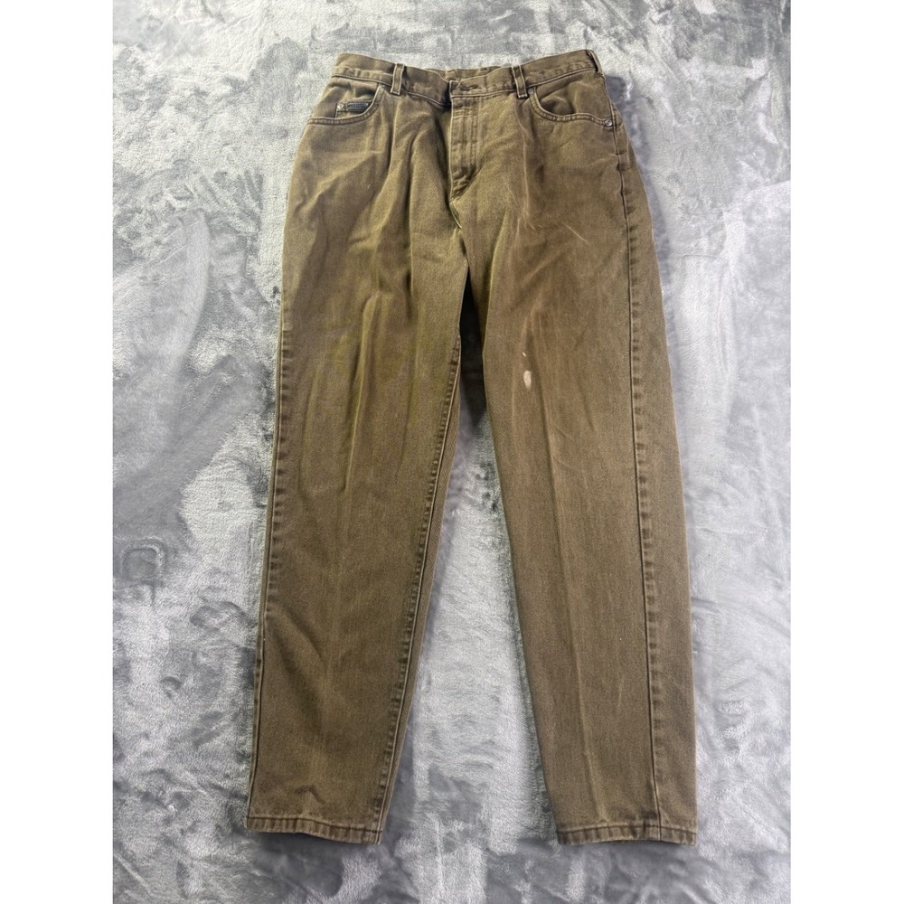 Vintage Lee Riveted Pleated Jeans Women 13 M Brown High Rise Tapered Made in USA
